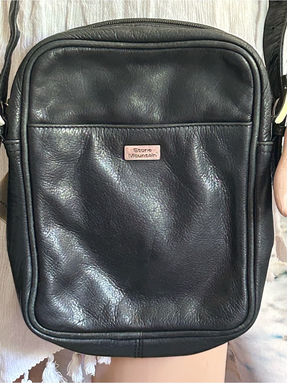 Stone Mountain Accessories Black Leather Crossbody Bag